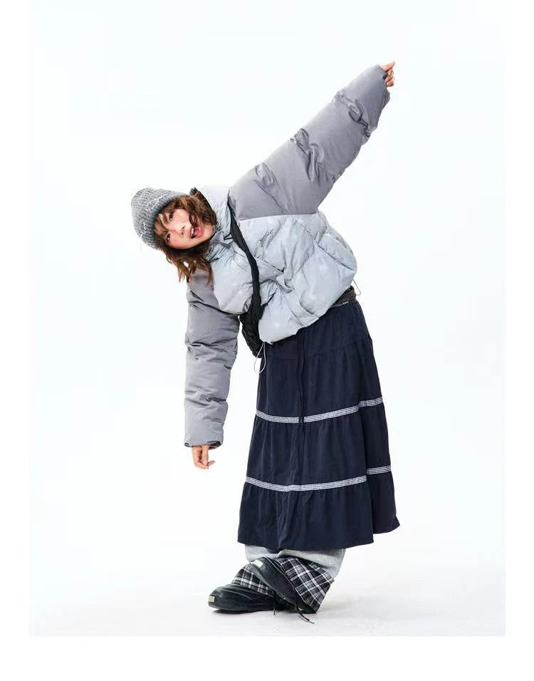 Colorblock Star Puffer Jacket   OL2027