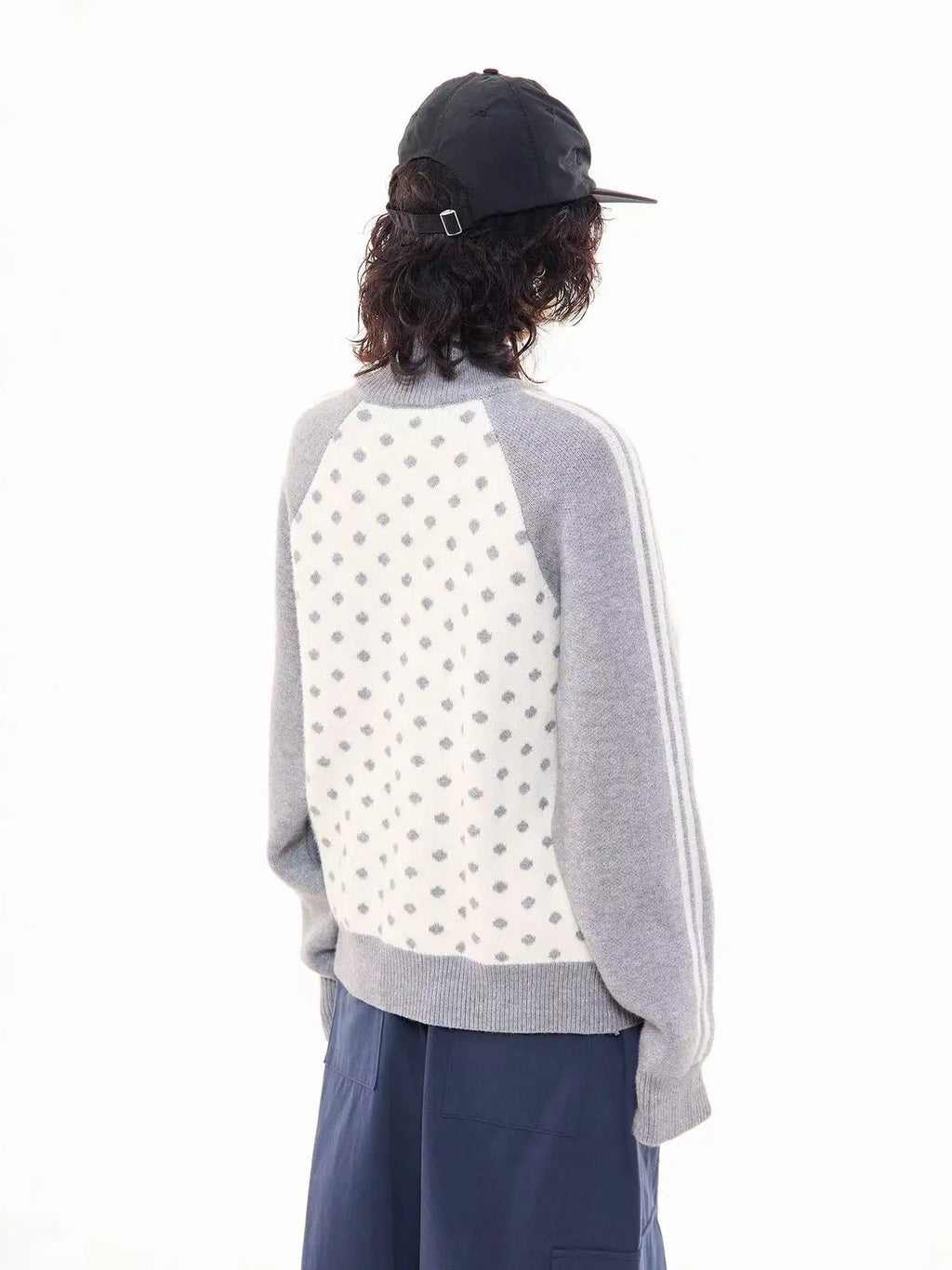 Polka Dot Appliqué Raglan Cardigan   OL2038
