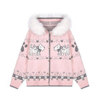 Dog Jacquard Hooded Cardigan   OL2042