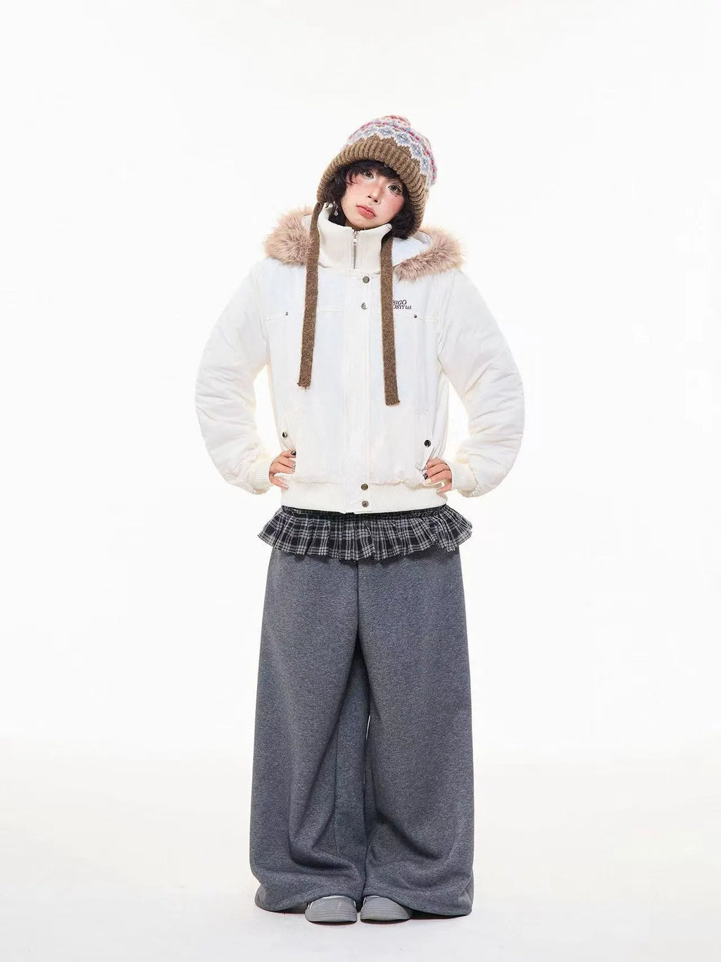 Vintage Fur Collar Hooded Padded Jacket   OL2044