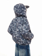 Rhinestone Star Camo Hooded Padded Jacket   OL2045