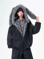 Starry Rabbit Ear Fleece Sweatshirt   OL2048