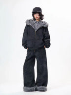 Starry Rabbit Ear Fleece Sweatshirt   OL2048