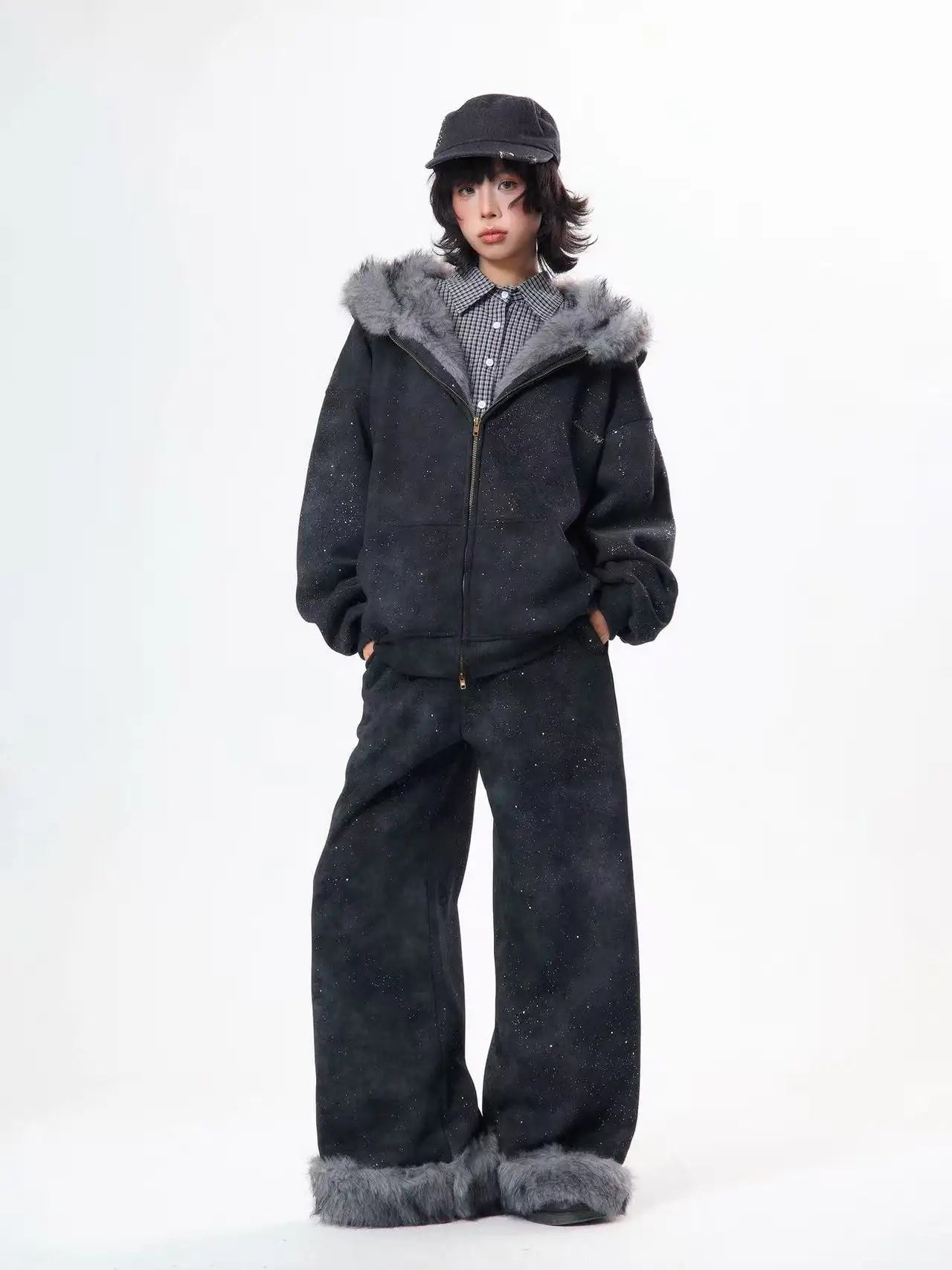 Starry Rabbit Ear Fleece Sweatshirt   OL2048