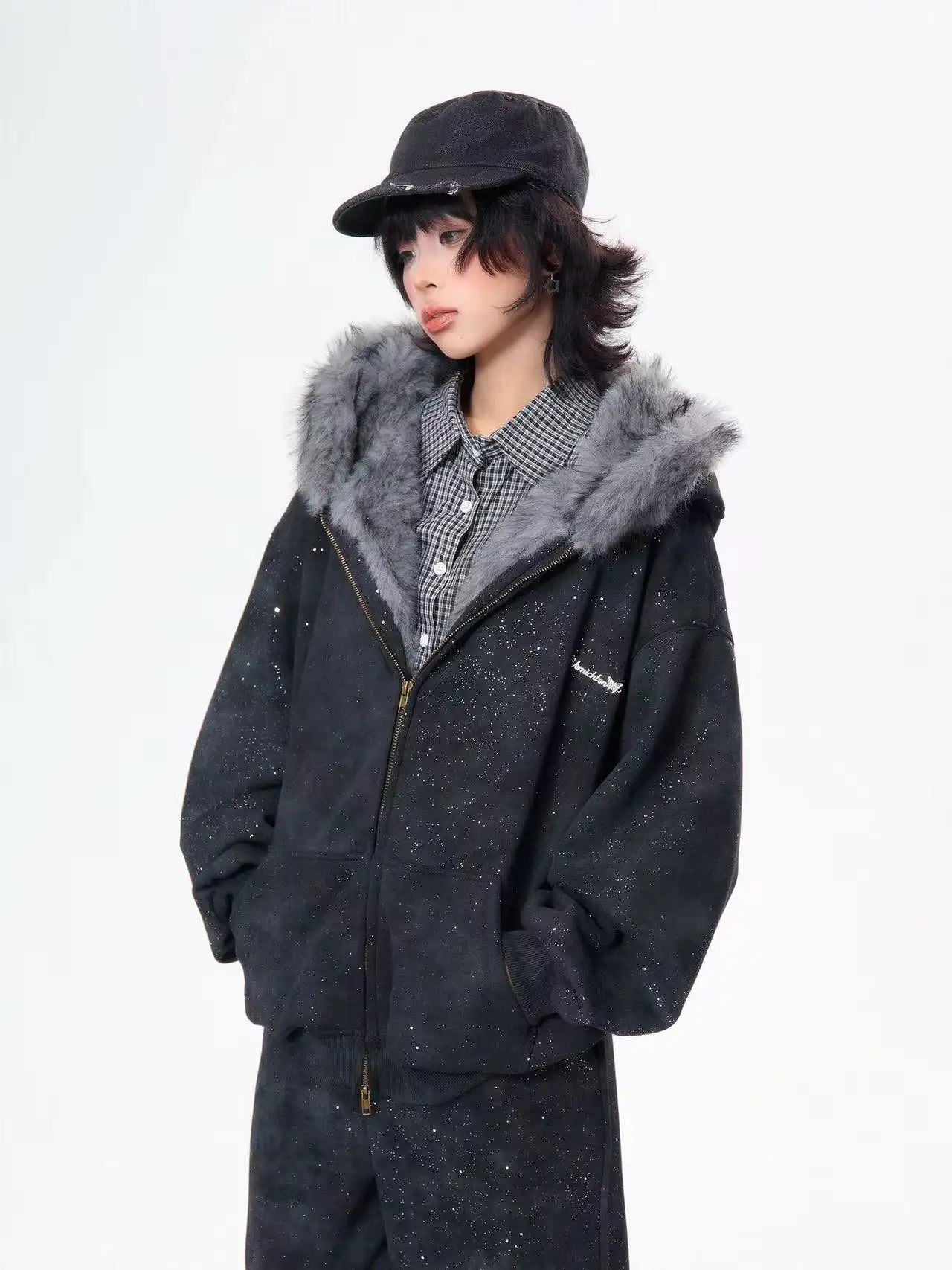 Starry Rabbit Ear Fleece Sweatshirt   OL2048