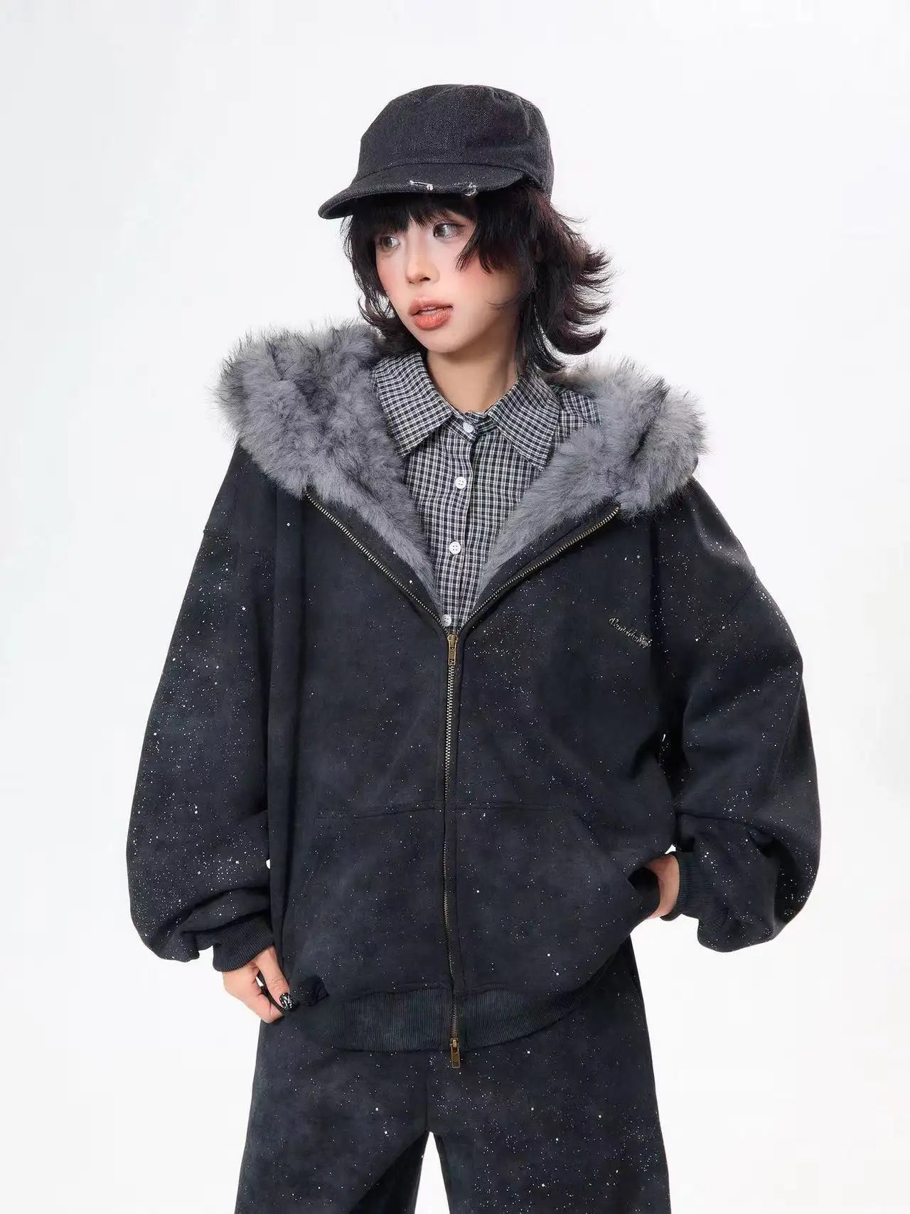 Starry Rabbit Ear Fleece Sweatshirt   OL2048