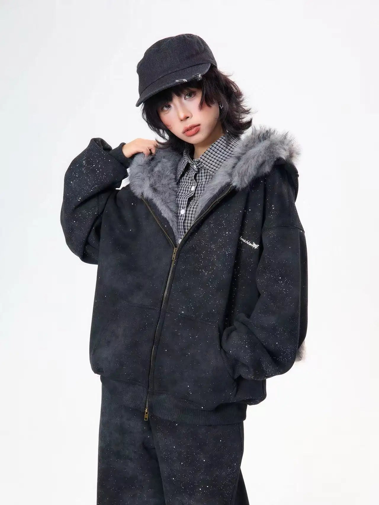 Starry Rabbit Ear Fleece Sweatshirt   OL2048