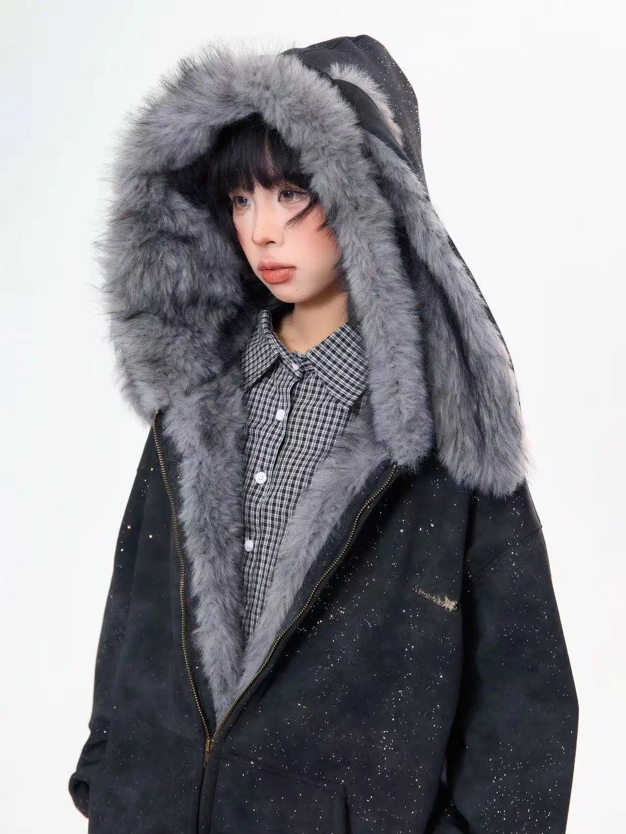 Starry Rabbit Ear Fleece Sweatshirt   OL2048