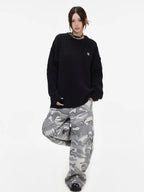 Vintage Cable Knit Relaxed Sweater   OL2050