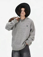 Vintage Cable Knit Relaxed Sweater   OL2050