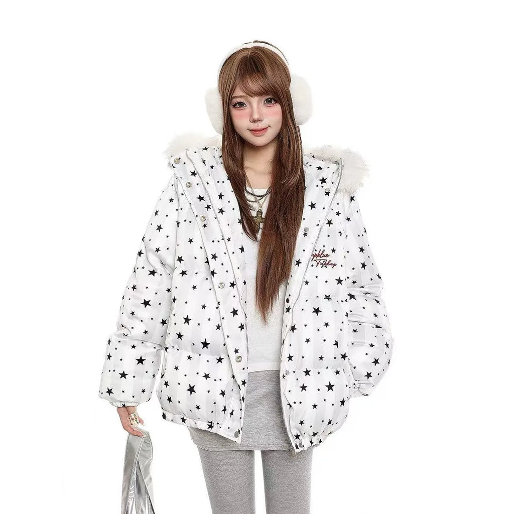 Star Detail Hooded Puffer Jacket  oliviroa オリヴィオラ