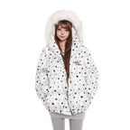 Star Detail Hooded Puffer Jacket  OL2068
