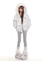 Star Detail Hooded Puffer Jacket  OL2068
