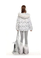 Star Detail Hooded Puffer Jacket  OL2068