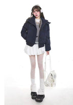 Hooded Puffer Jacket with Fur Collar  OL2069