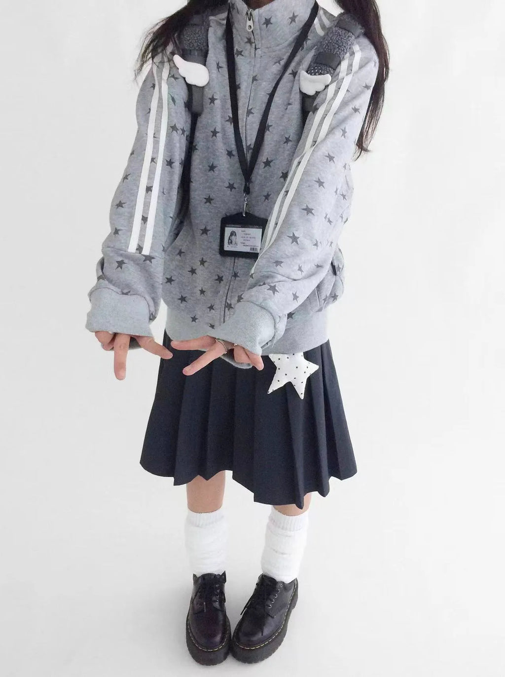 Fragment Star High Neck Relaxed Sweatshirt OL2072