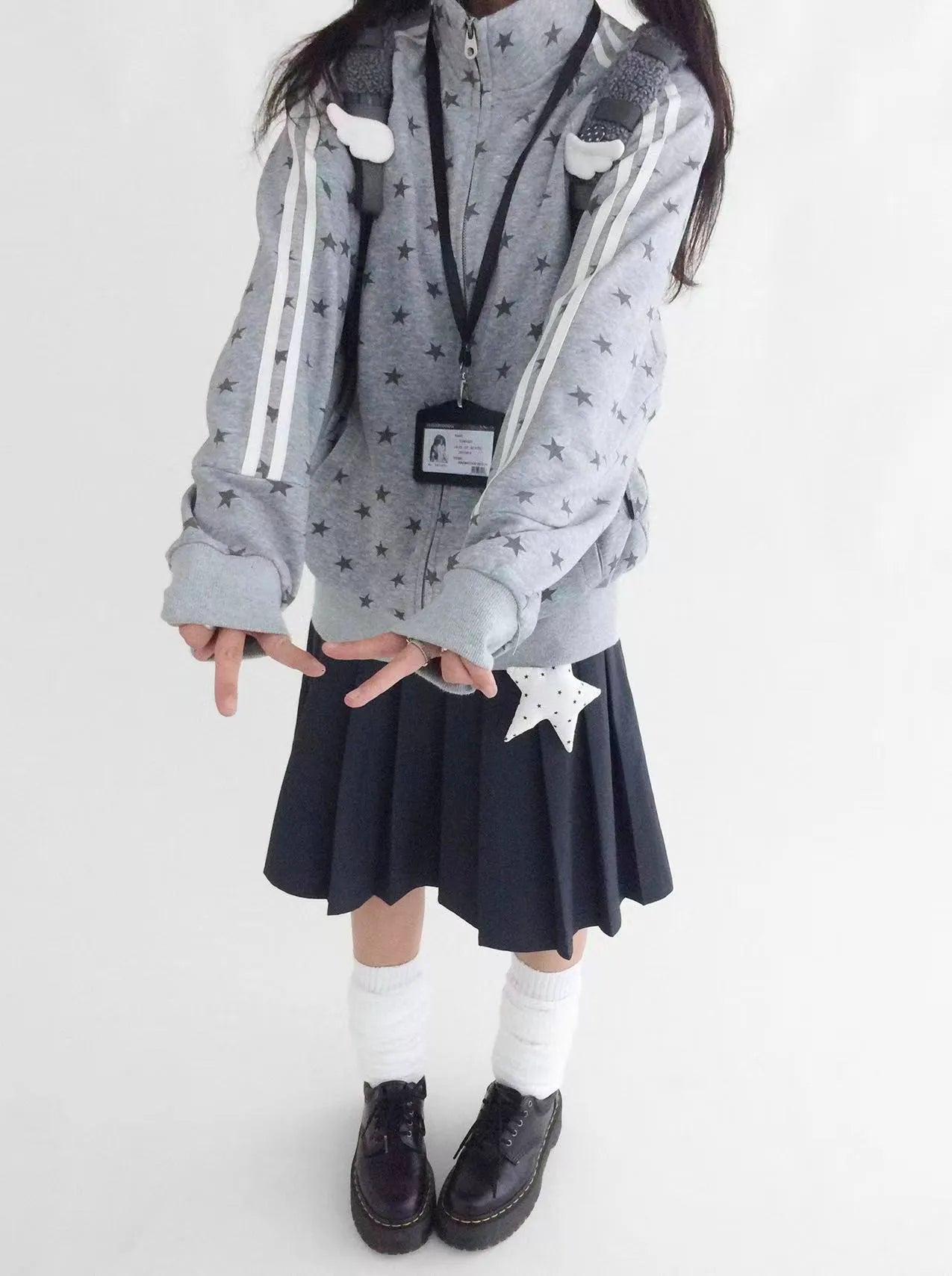 Fragment Star High Neck Relaxed Sweatshirt   OL2072