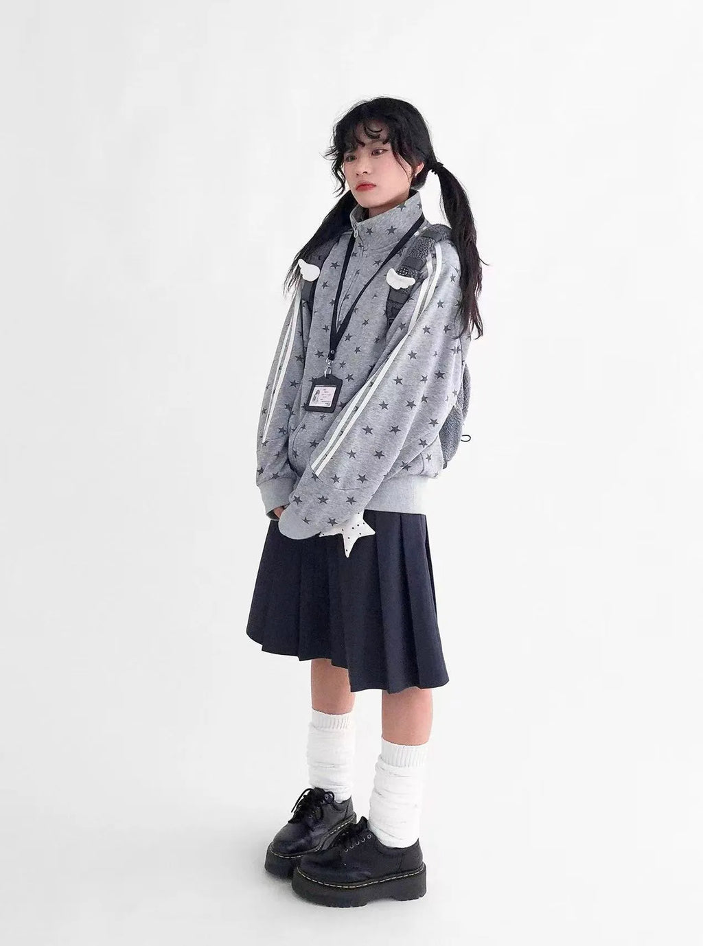 Fragment Star High Neck Relaxed Sweatshirt OL2072