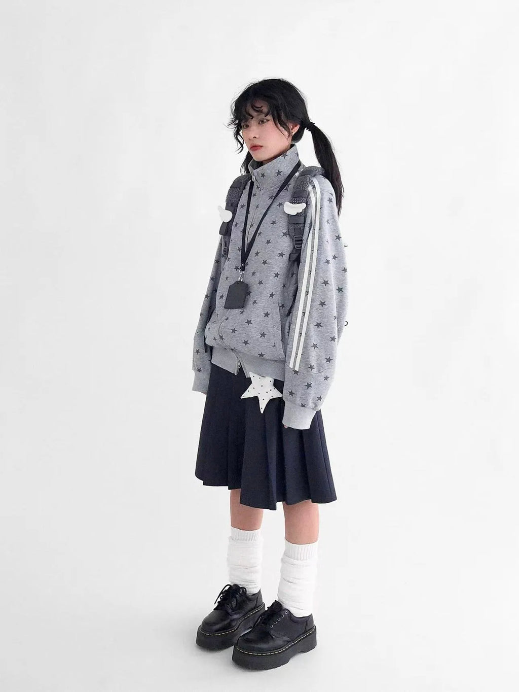 Fragment Star High Neck Relaxed Sweatshirt OL2072