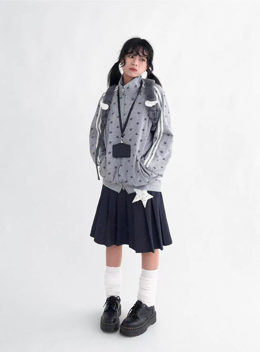 Fragment Star High Neck Relaxed Sweatshirt OL2072