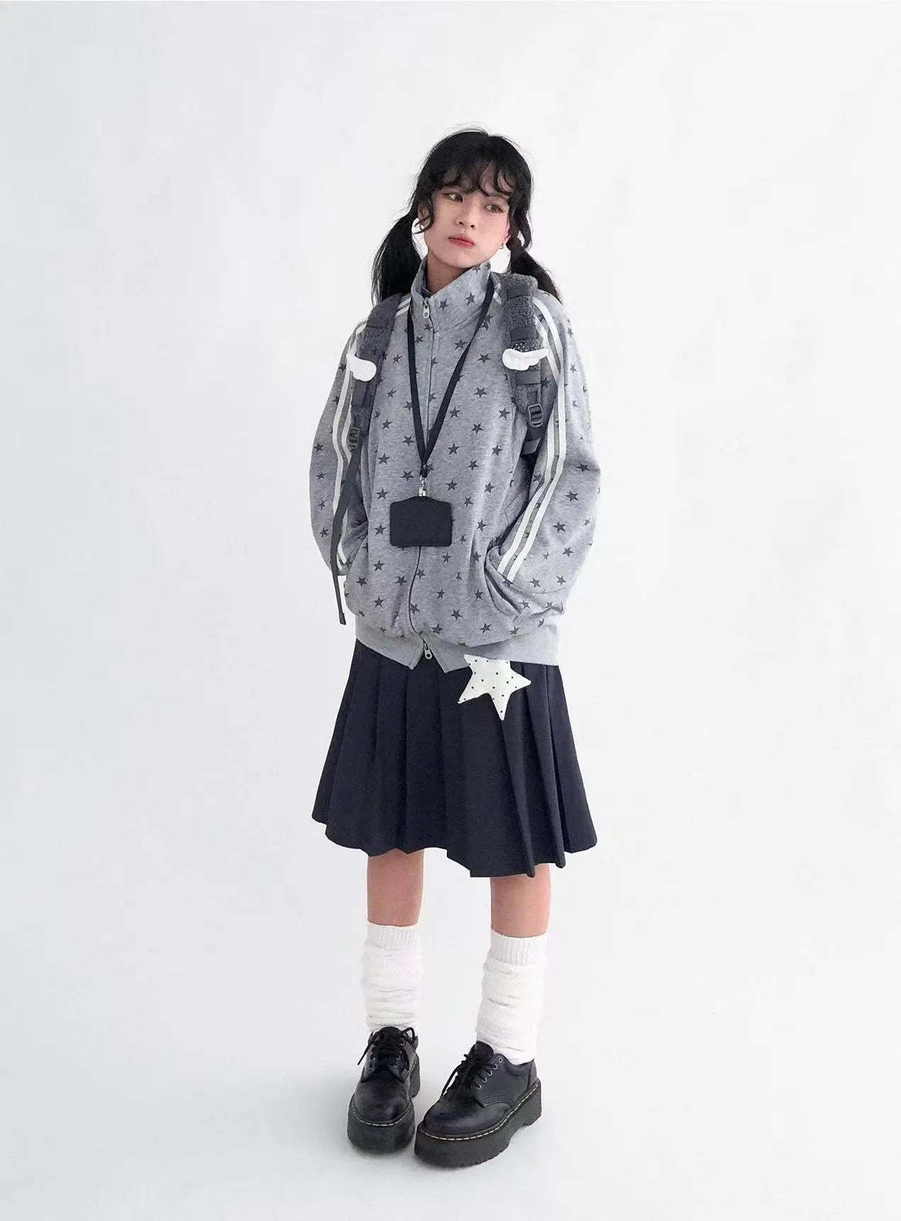 Fragment Star High Neck Relaxed Sweatshirt   OL2072