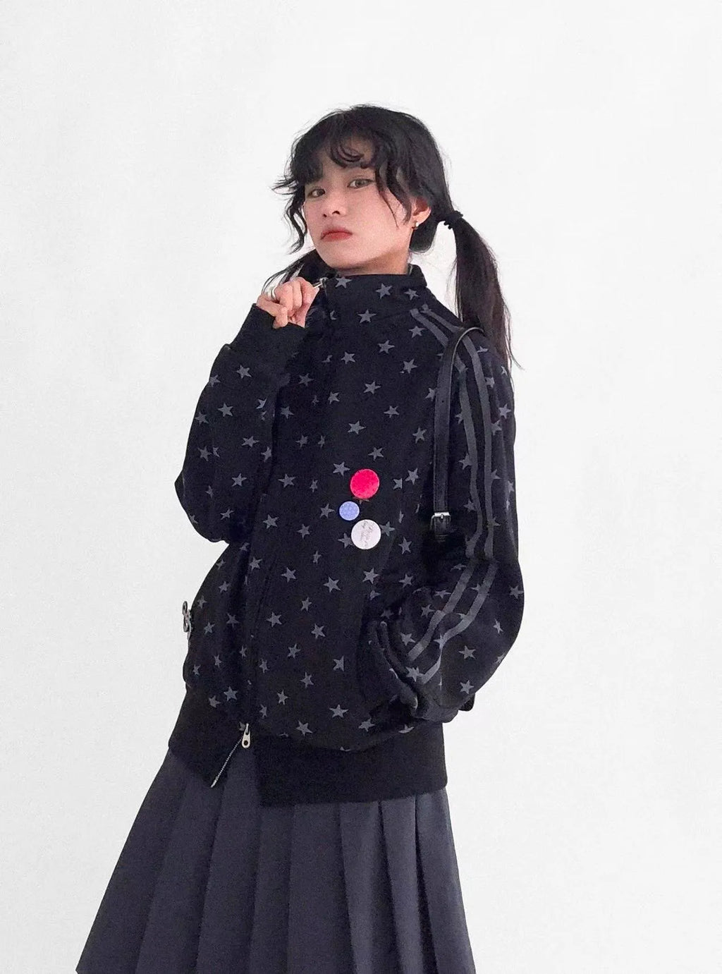 Fragment Star High Neck Relaxed Sweatshirt OL2072