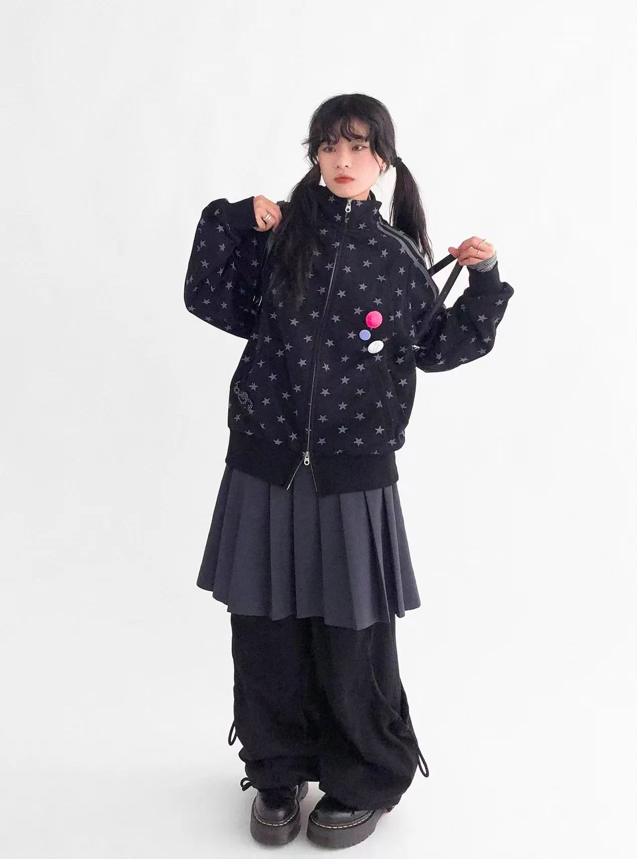 Fragment Star High Neck Relaxed Sweatshirt   OL2072