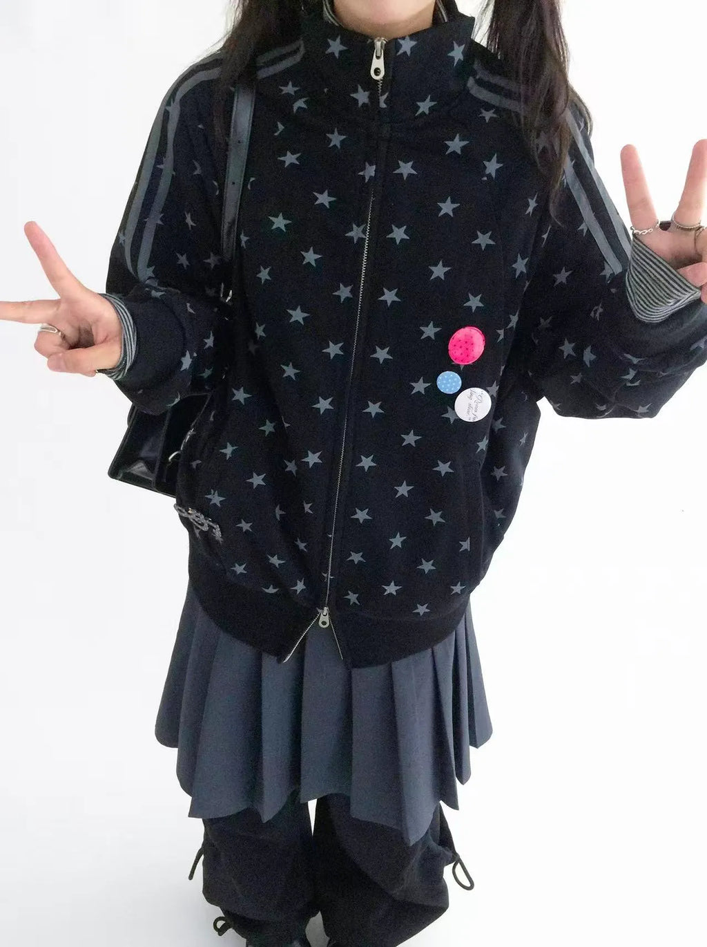 Fragment Star High Neck Relaxed Sweatshirt OL2072