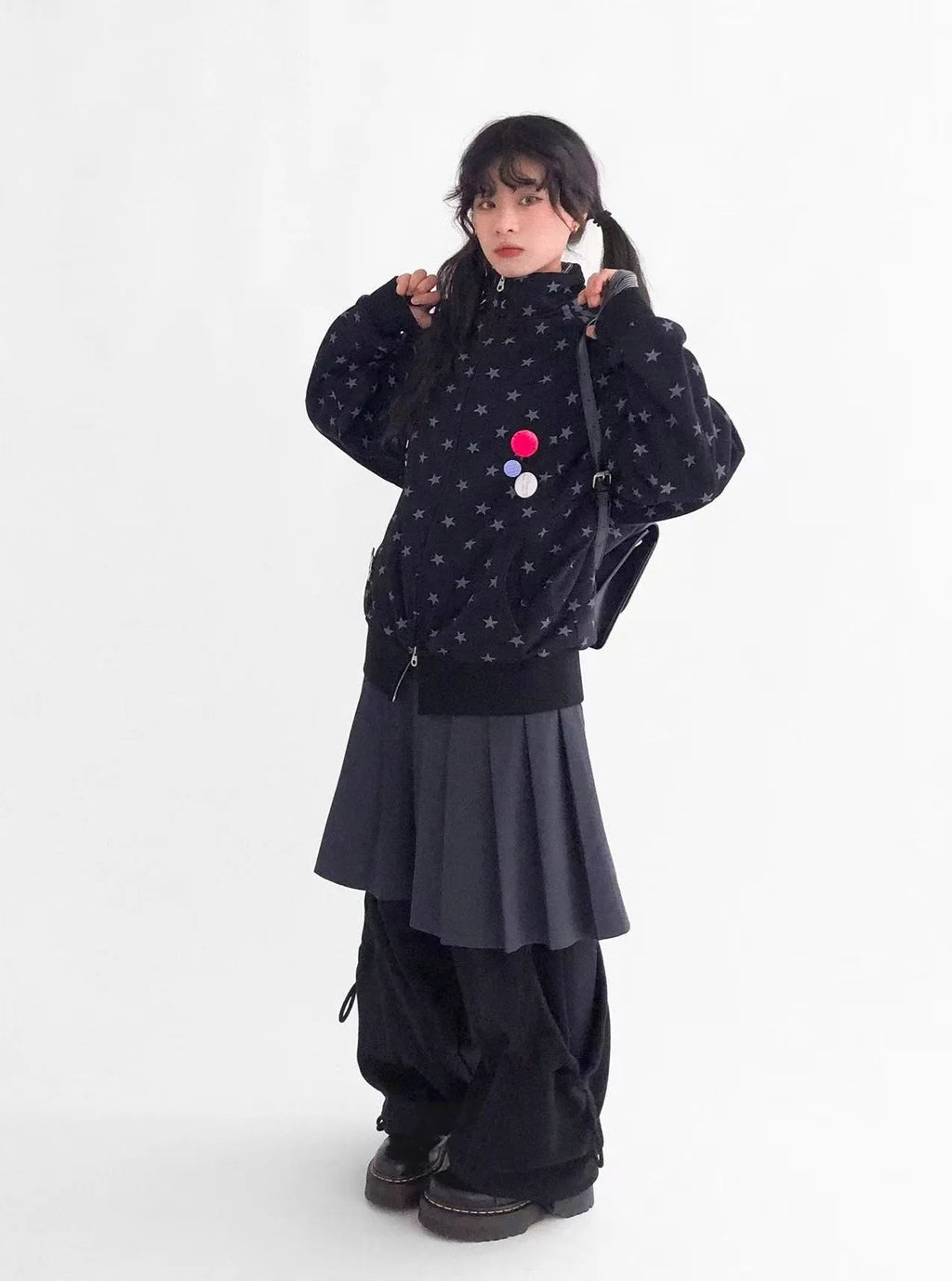 Fragment Star High Neck Relaxed Sweatshirt OL2072