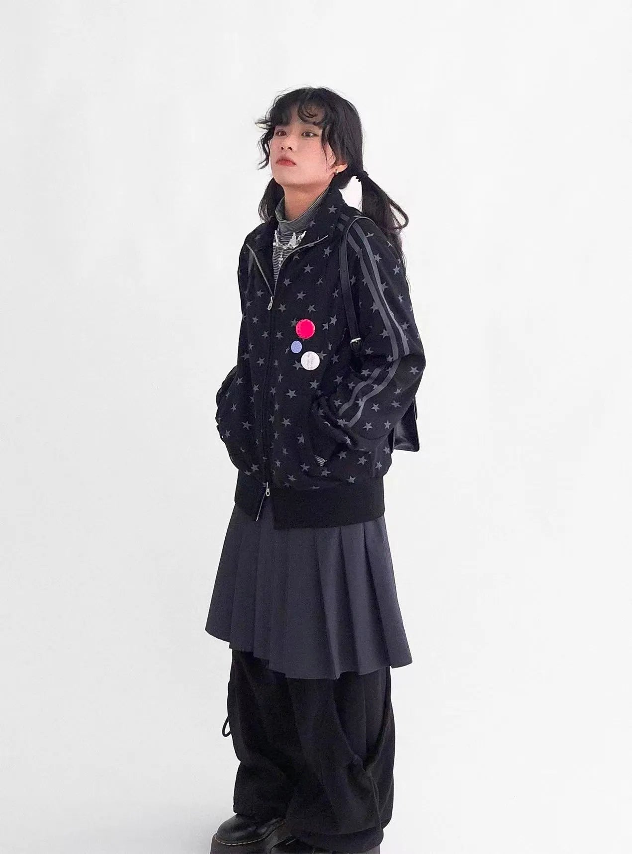 Fragment Star High Neck Relaxed Sweatshirt   OL2072