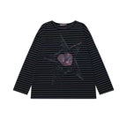 Vintage Star Stripe Relaxed Long Sleeve Tee   OL2073