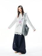 Vintage Star Stripe Relaxed Long Sleeve Tee   OL2073