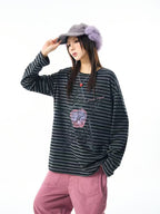 Vintage Star Stripe Relaxed Long Sleeve Tee   OL2073