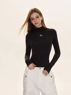 Printed Slim Fit Crewneck Long Sleeve Top   OL2075