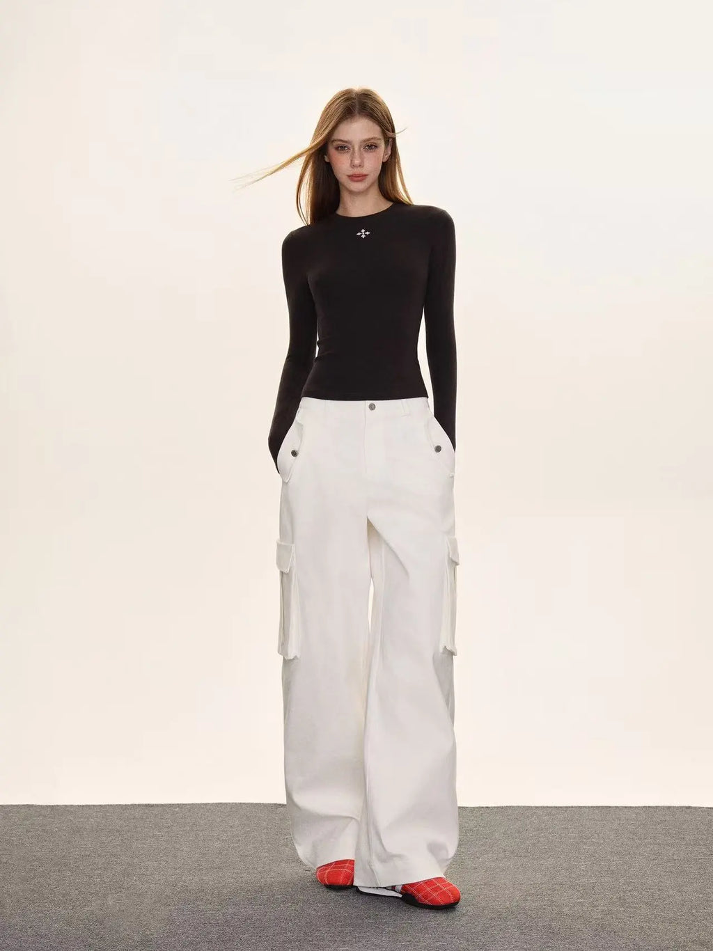 Printed Slim Fit Crewneck Long Sleeve Top   OL2075