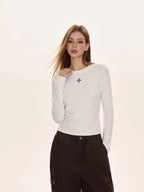 Printed Slim Fit Crewneck Long Sleeve Top   OL2075