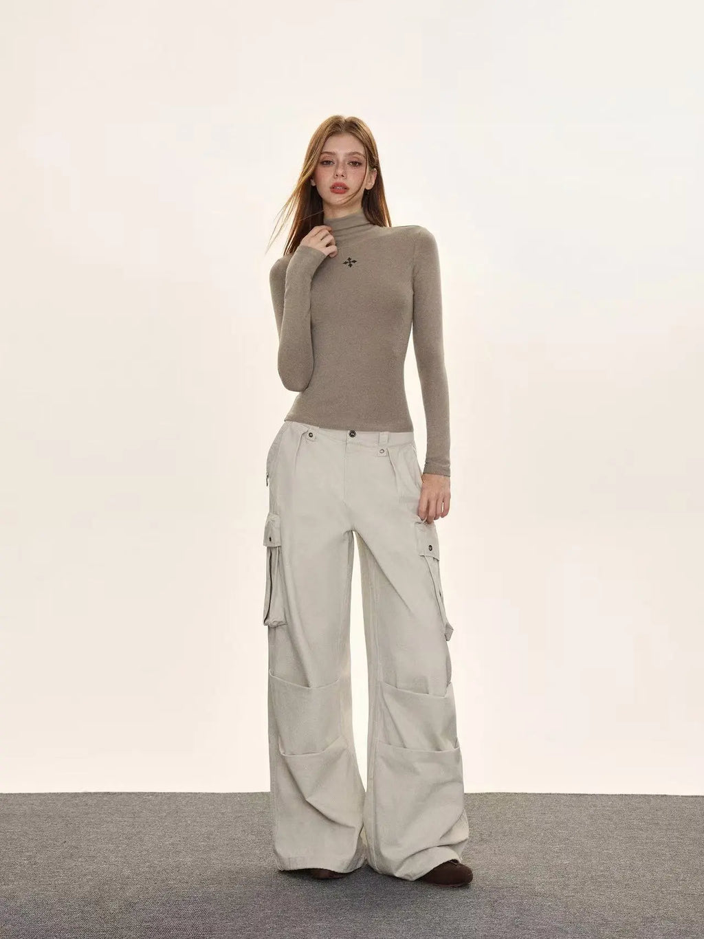 Printed Slim Fit Crewneck Long Sleeve Top   OL2075