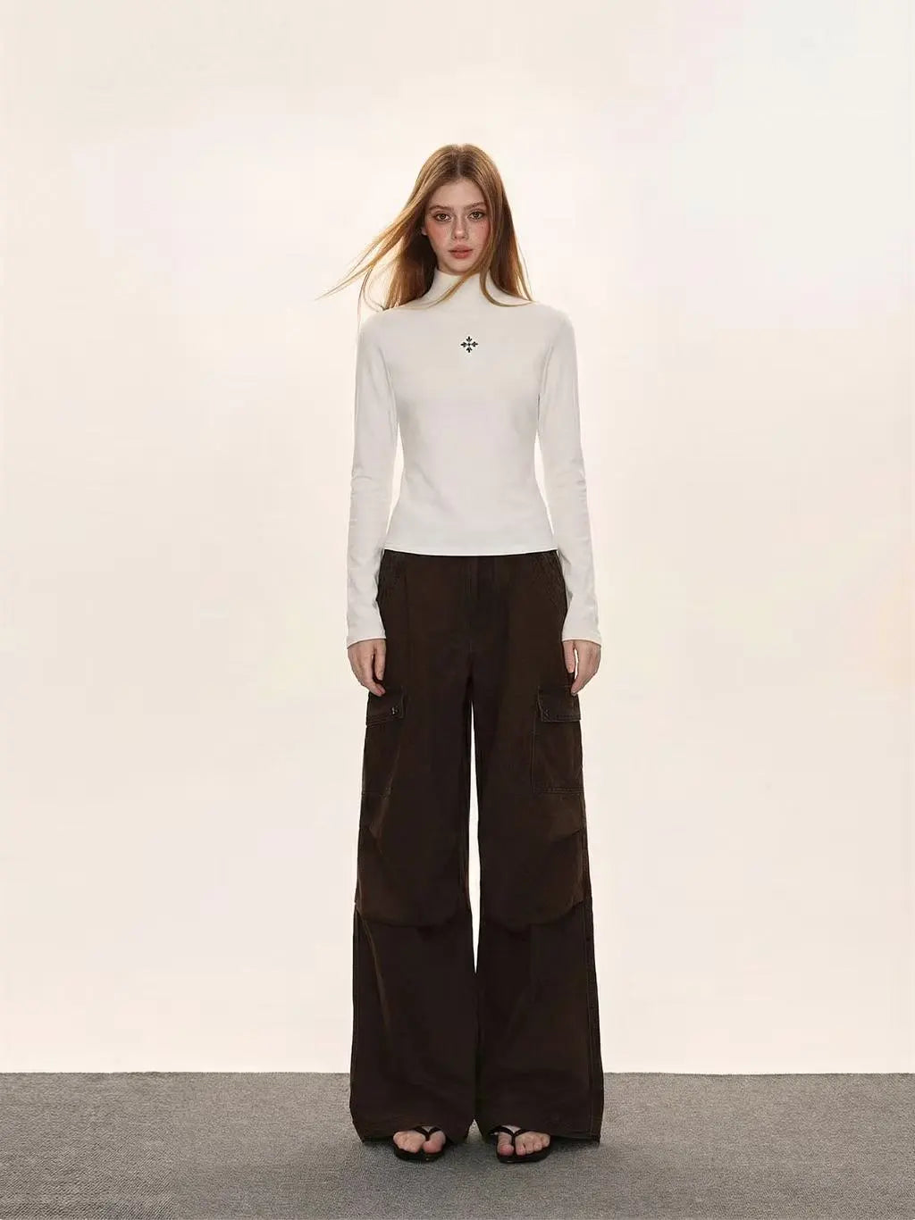 Printed Slim Fit Crewneck Long Sleeve Top   OL2075