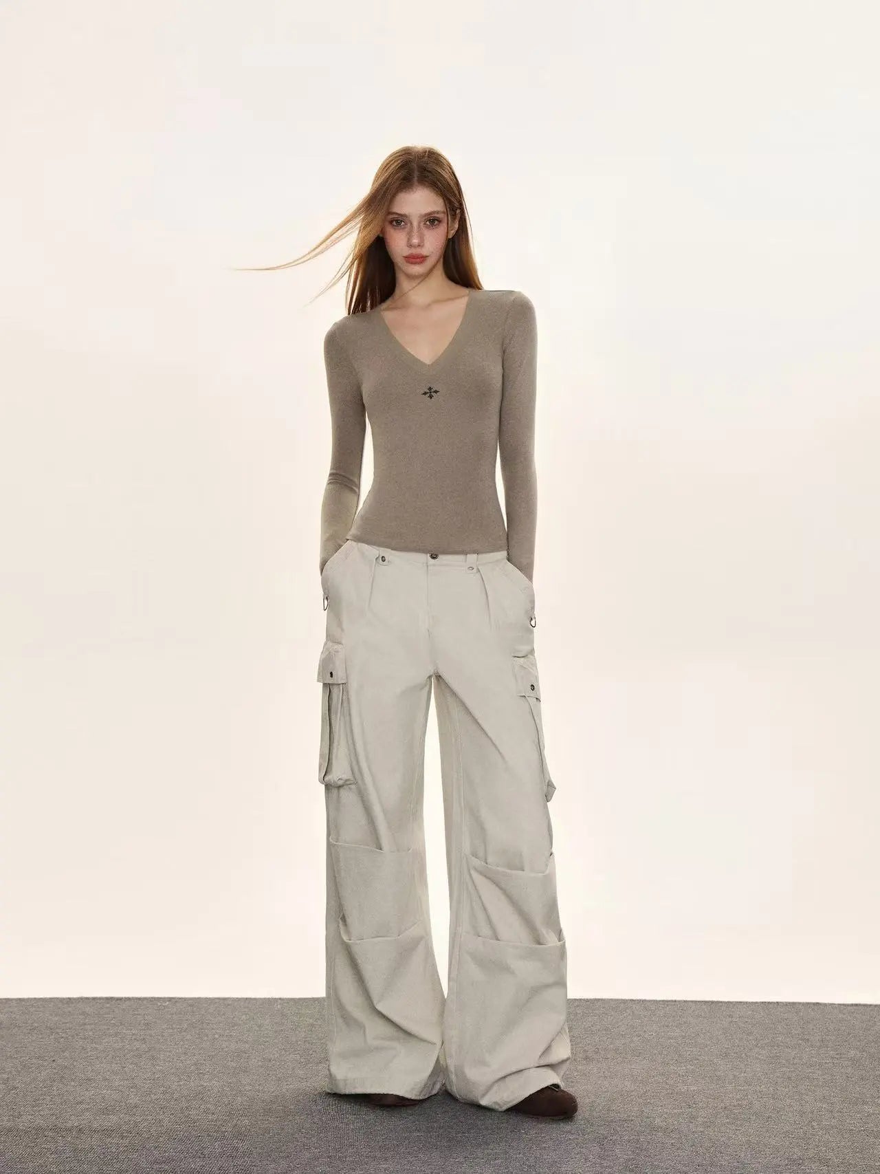 Printed Slim Fit Crewneck Long Sleeve Top   OL2075