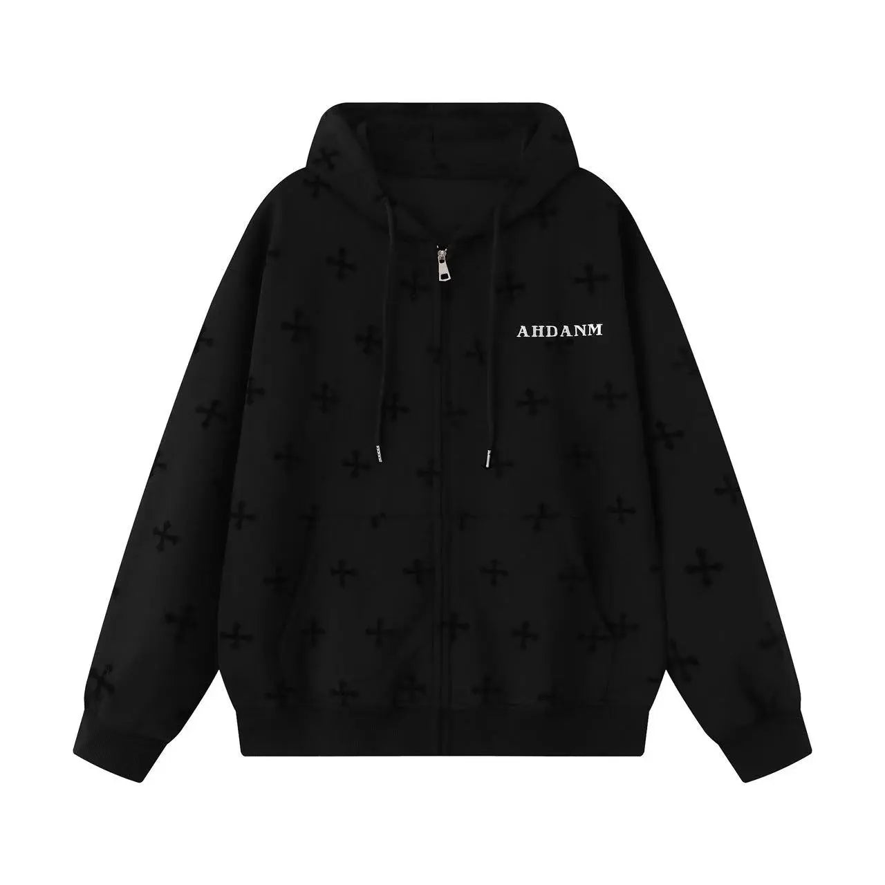 Vintage Cross Print Oversized Hoodie   OL2077