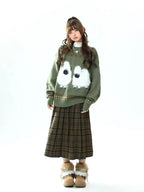 Sheep Jacquard Oversized Sweater   OL2079