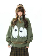 Sheep Jacquard Oversized Sweater   oliviroa オリヴィオラ
