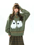 Sheep Jacquard Oversized Sweater   oliviroa オリヴィオラ