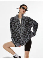Vintage Leopard Jacquard Relaxed Cardigan   OL2080
