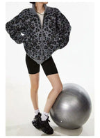 Vintage Leopard Jacquard Relaxed Cardigan   OL2080