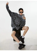 Vintage Leopard Jacquard Relaxed Cardigan   oliviroa オリヴィオラ