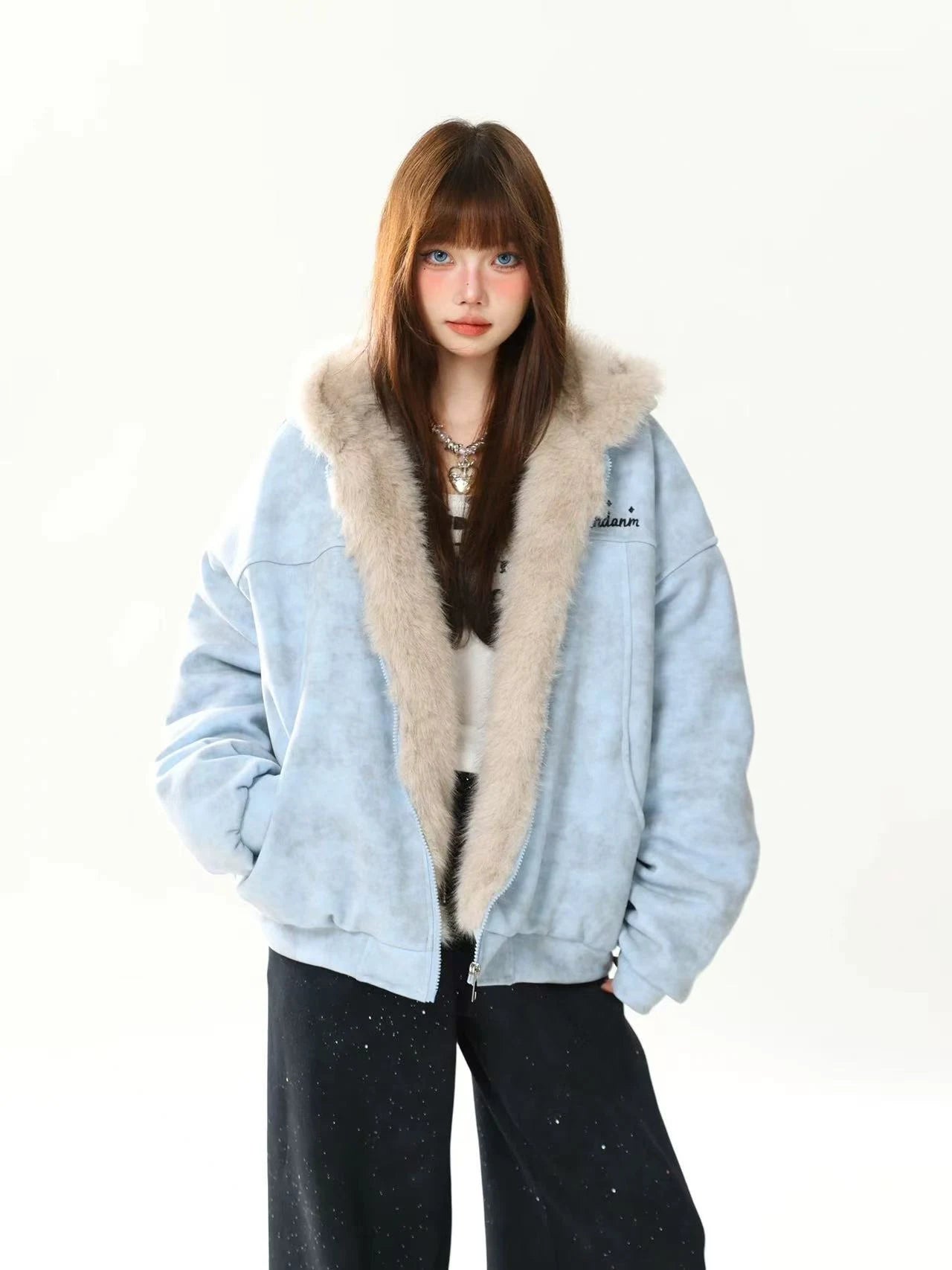 Bear Ear Faux Fur Collar Padded Jacket   oliviroa オリヴィオラ