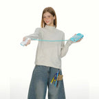 Slim Fit Striped High Neck Long Sleeve Top   oliviroa オリヴィオラ