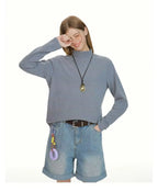 Slim Fit Striped High Neck Long Sleeve Top   OL2085