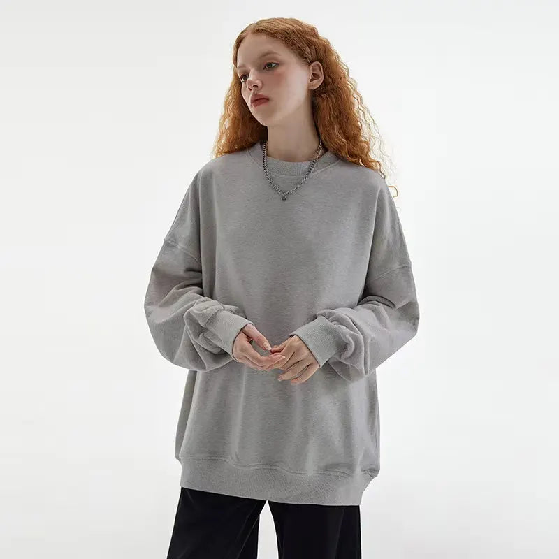 Relaxed Fit Essential Crewneck Sweatshirt   OL2086
